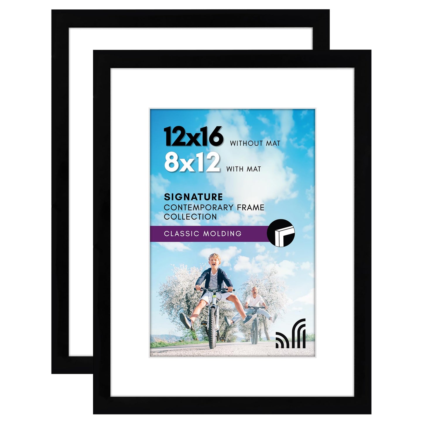 Americanflat Picture Frames | Set of 2 | With Mat | Shatter-Resistant Glass