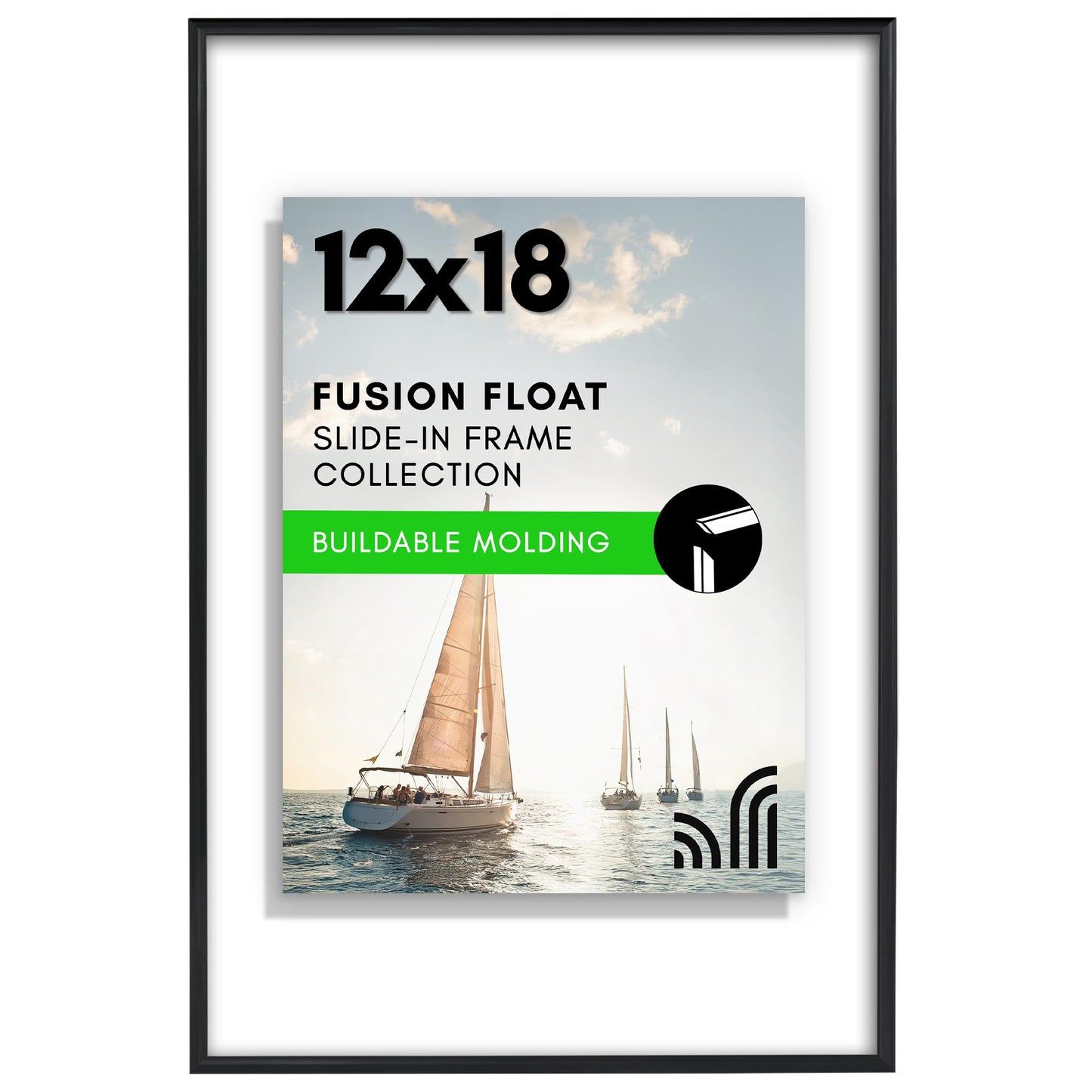 Snap Floating Frame Without Mat Safety Glass - Americanflat