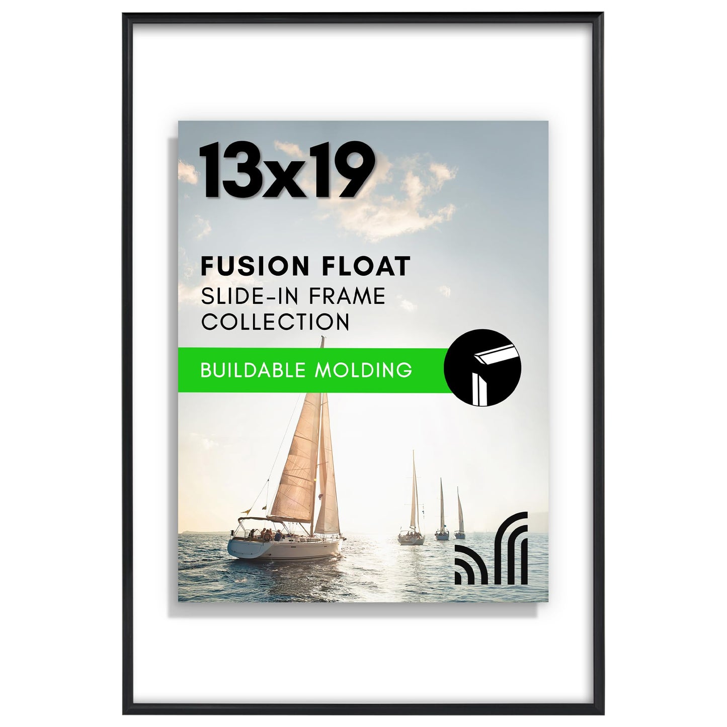 Snap Floating Frame Without Mat Safety Glass - Americanflat