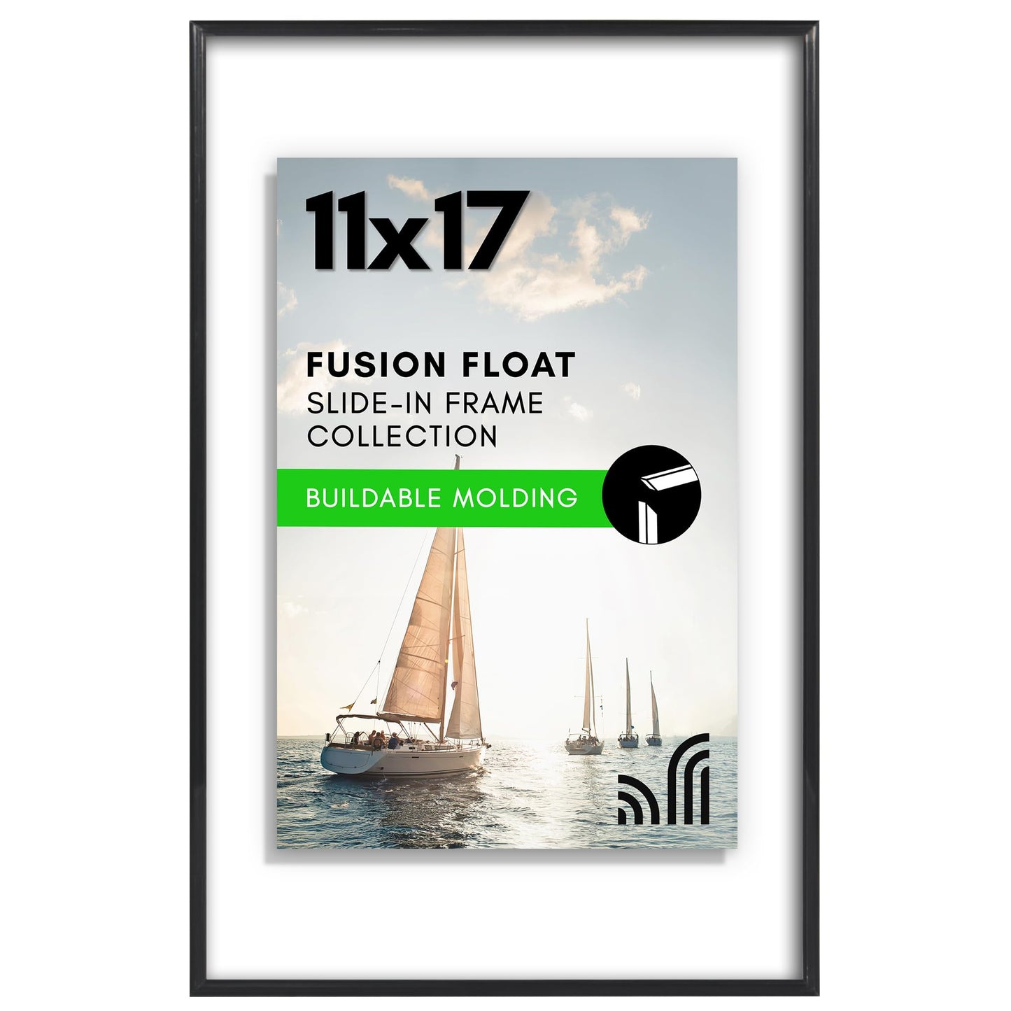 Snap Floating Frame Without Mat Safety Glass - Americanflat