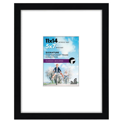 Americanflat Picture Frame with Mat | Shatter-Resistant Glass | Classic Molding