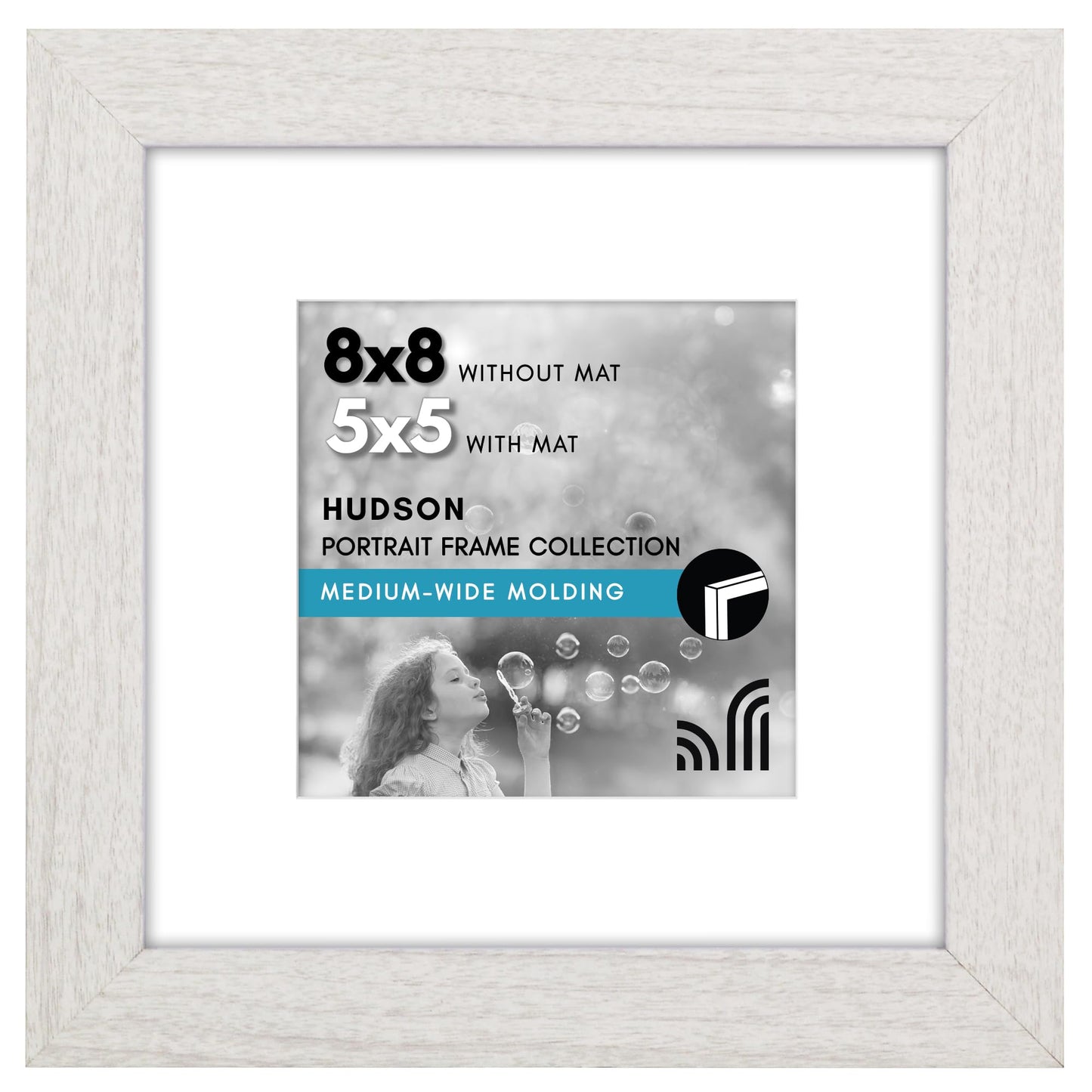 Americanflat Hudson Picture Frame | With Mat | Shatter-Resistant Glass