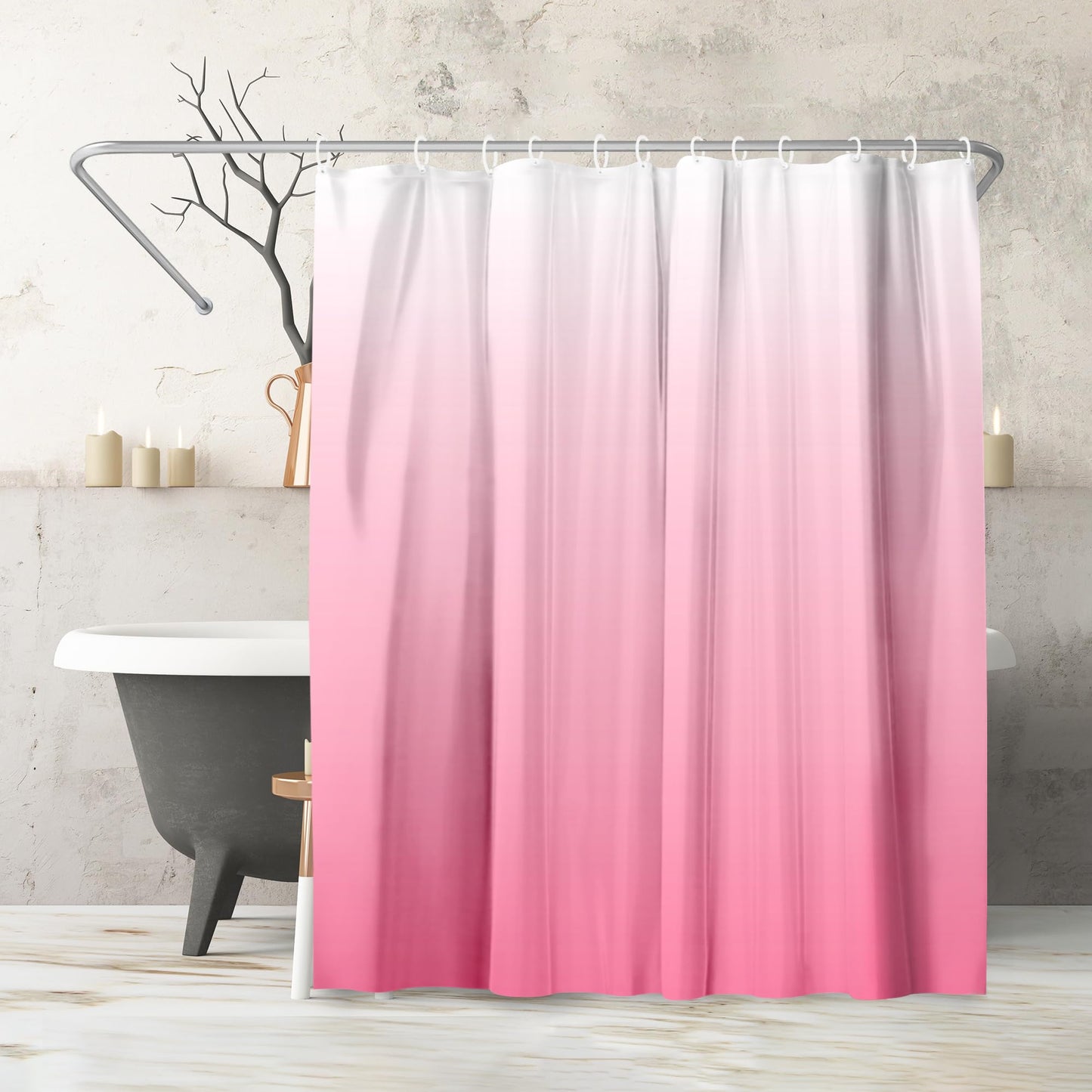 Shower Curtain 71x74, Water-Resistant, Hooks - Americanflat