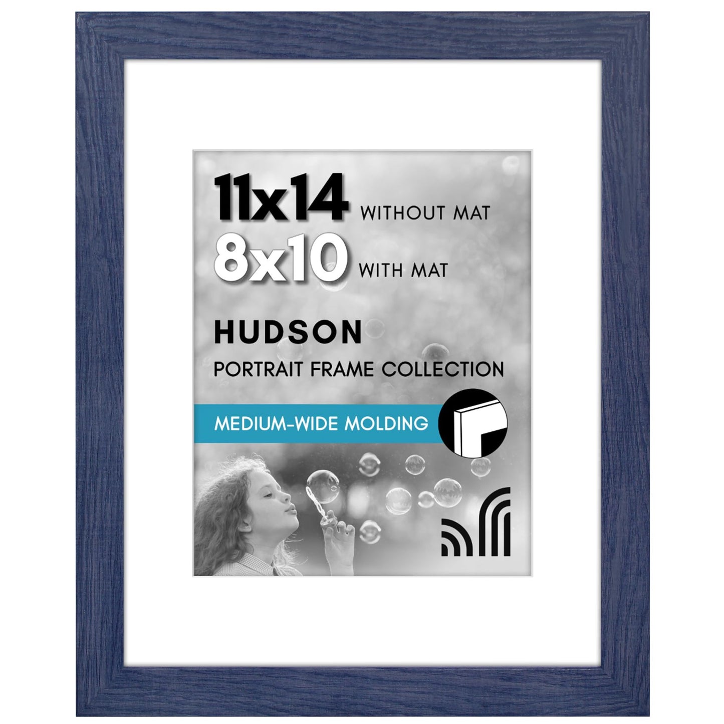 Americanflat Hudson Picture Frame | With Mat | Shatter-Resistant Glass