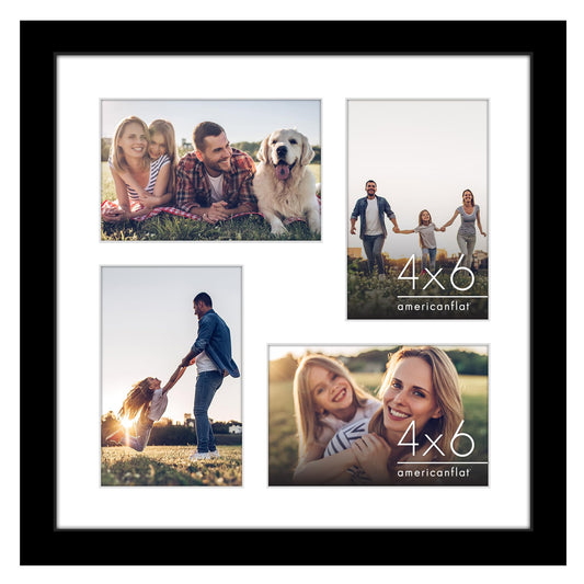 Americanflat Signature Collage Frame | Fits 4 4x6 | Shatter-Resistant