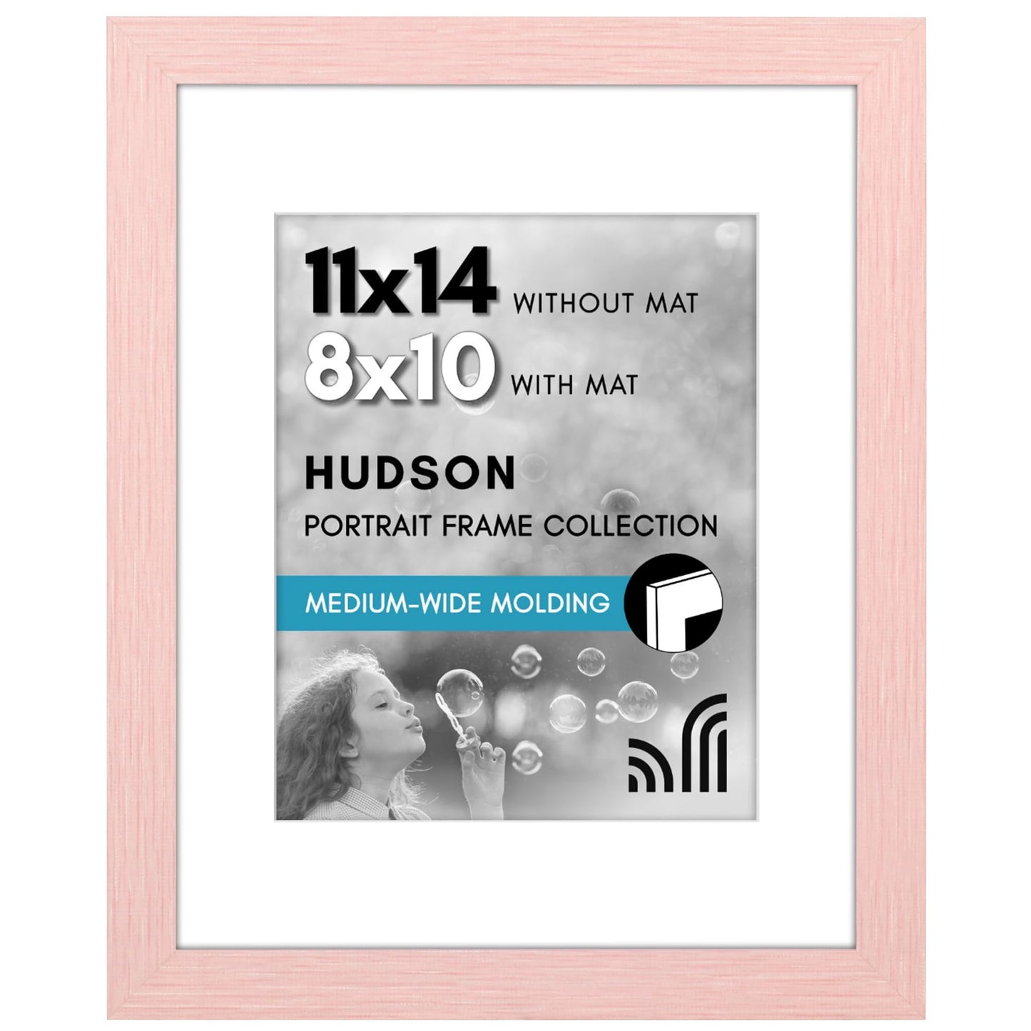Americanflat Hudson Picture Frame | With Mat | Shatter-Resistant Glass