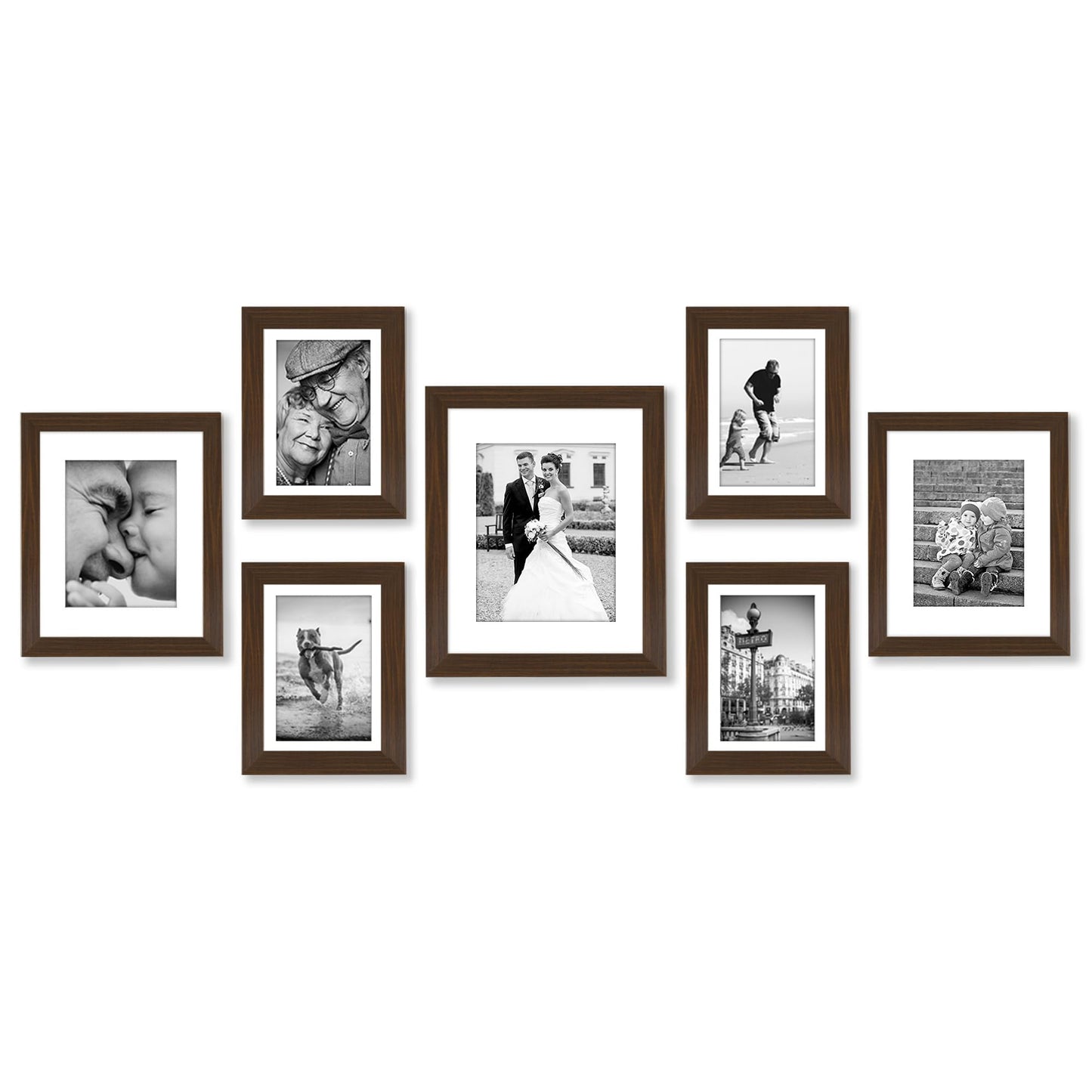 Americanflat Gallery Wall Frame Set | Set of 7 | Shatter-Resistant Glass