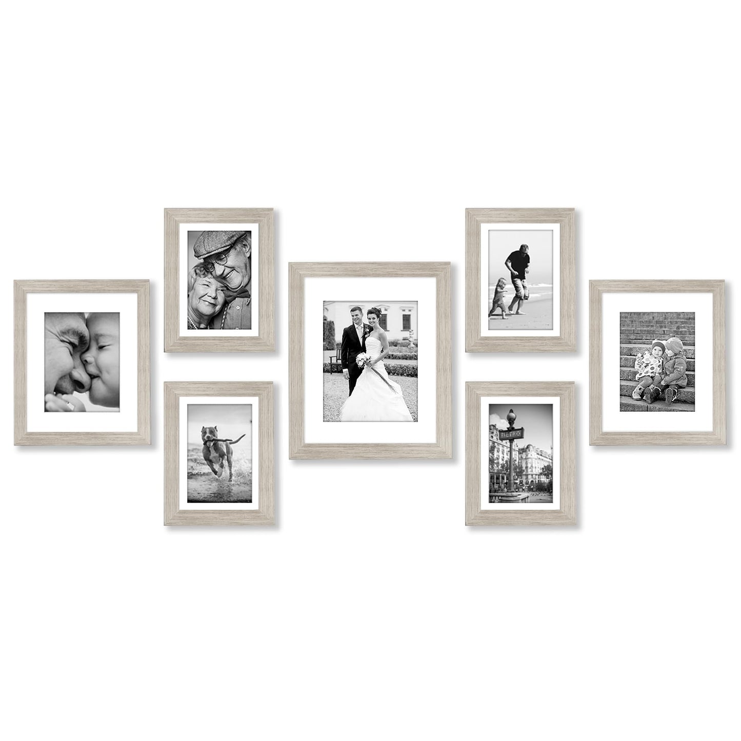 Americanflat Gallery Wall Frame Set | Set of 7 | Shatter-Resistant Glass