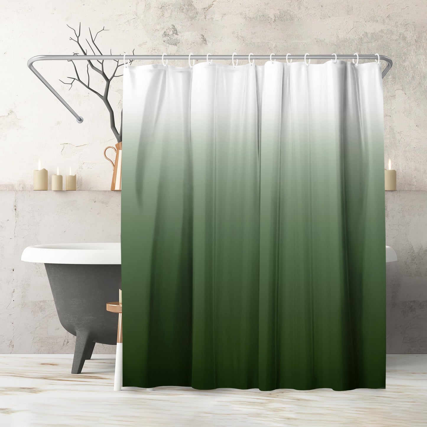Shower Curtain 71x74, Water-Resistant, Hooks - Americanflat