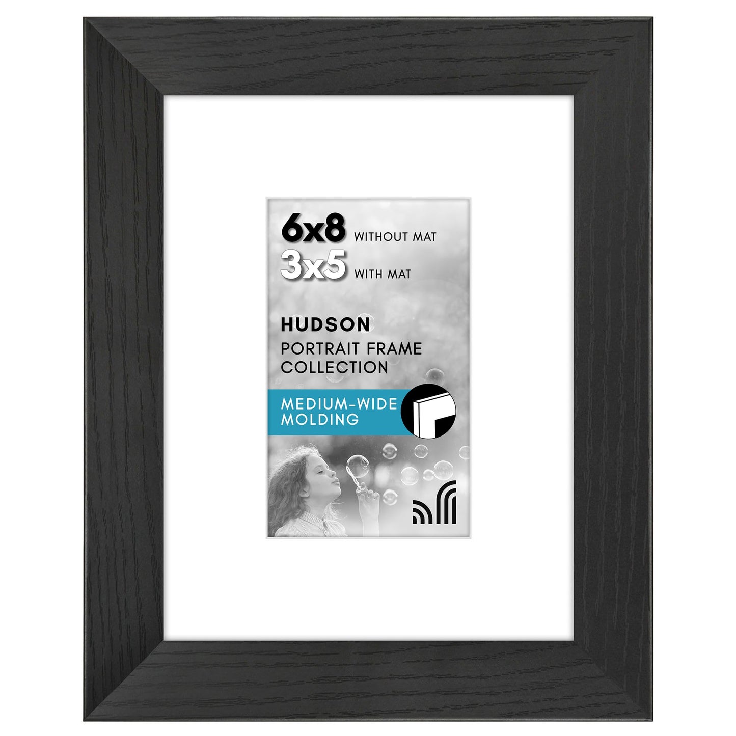 Americanflat Hudson Picture Frame | With Mat | Shatter-Resistant Glass
