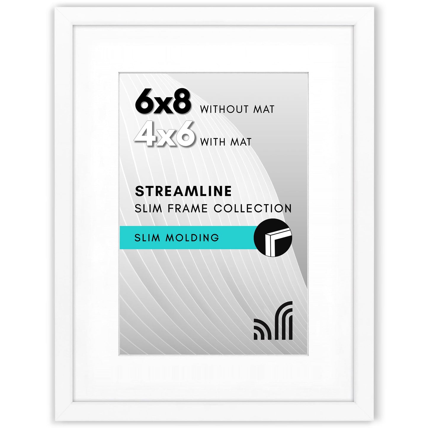 Americanflat | Thin Border Picture Frame | Polished Plexiglass | With Mat