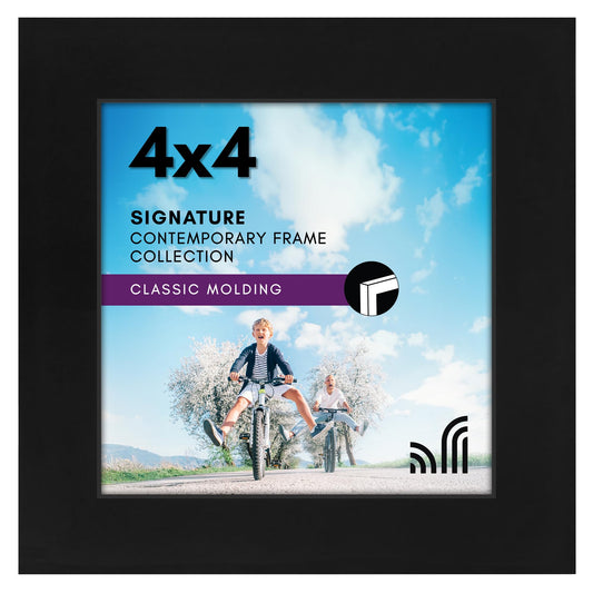 Black Picture Frame Without Mat, Glass Front - Americanflat
