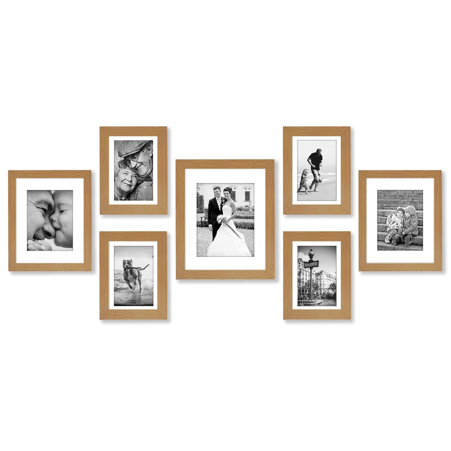 Americanflat Gallery Wall Frame Set | Set of 7 | Shatter-Resistant Glass