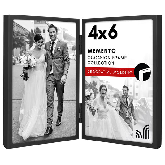 Americanflat Hinged Picture Frame | Classic, Modern Molding | Shatter-Resistant Glass