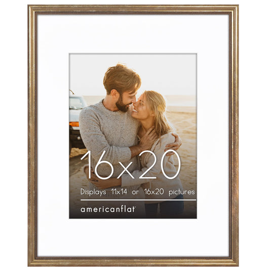 Americanflat Vintage Frames with Mat | Distressed Molding