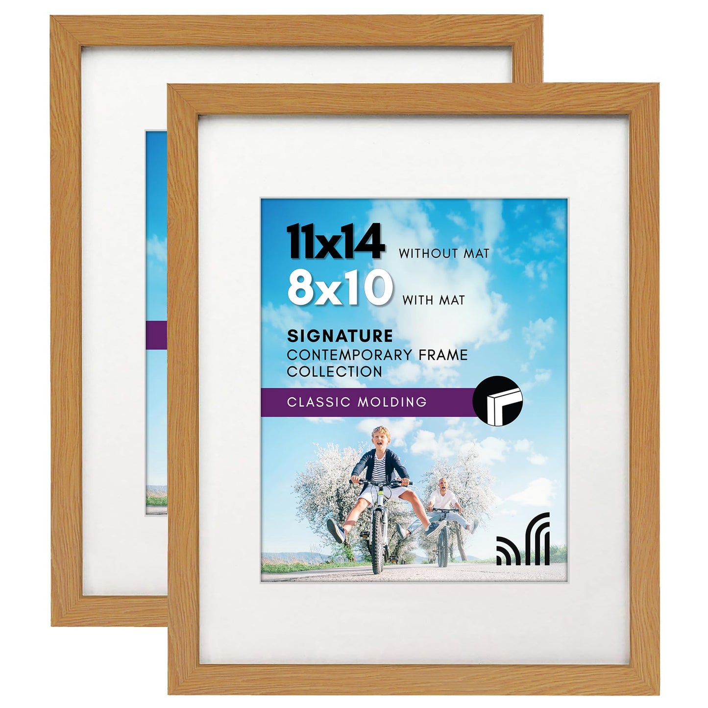 Americanflat Picture Frames | Set of 2 | With Mat | Shatter-Resistant Glass