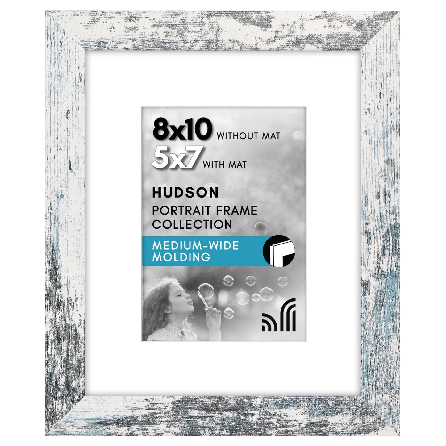 Americanflat Hudson Picture Frame | With Mat | Shatter-Resistant Glass