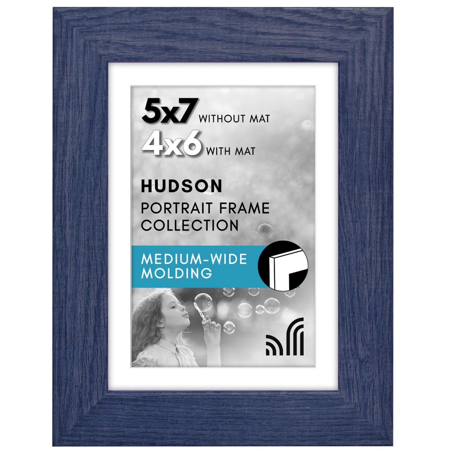 Americanflat Hudson Picture Frame | With Mat | Shatter-Resistant Glass