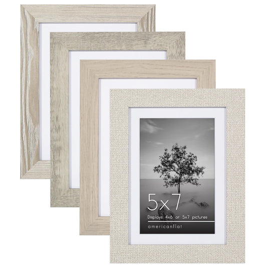 Americanflat Picture Frame Set | Set of 4 | With Mat | Shatter-Resistant
