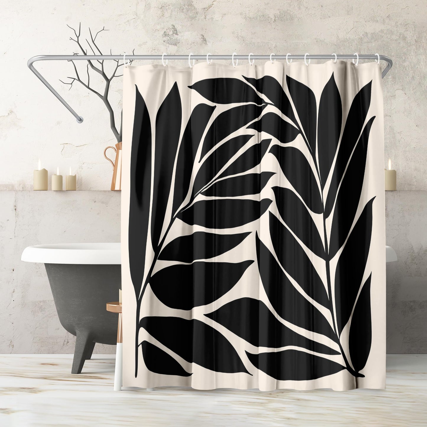 Shower Curtain 71x74, Water-Resistant, Hooks - Americanflat
