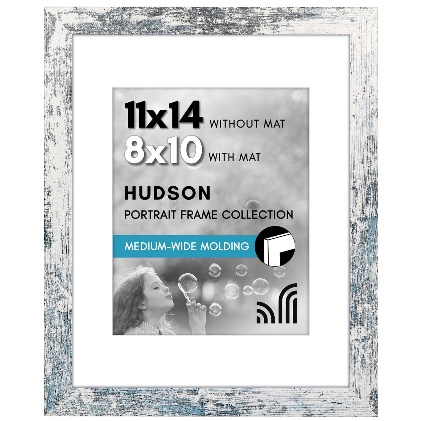 Americanflat Hudson Picture Frame | With Mat | Shatter-Resistant Glass