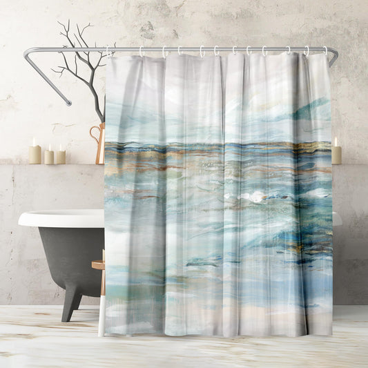 Shower Curtain 71x74, Water-Resistant, Hooks - Americanflat
