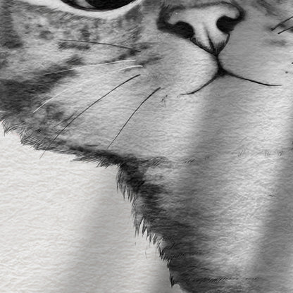 71" x 74" Decorative Shower Curtain with 12 Hooks, Sneaky Cat by Laura Grave