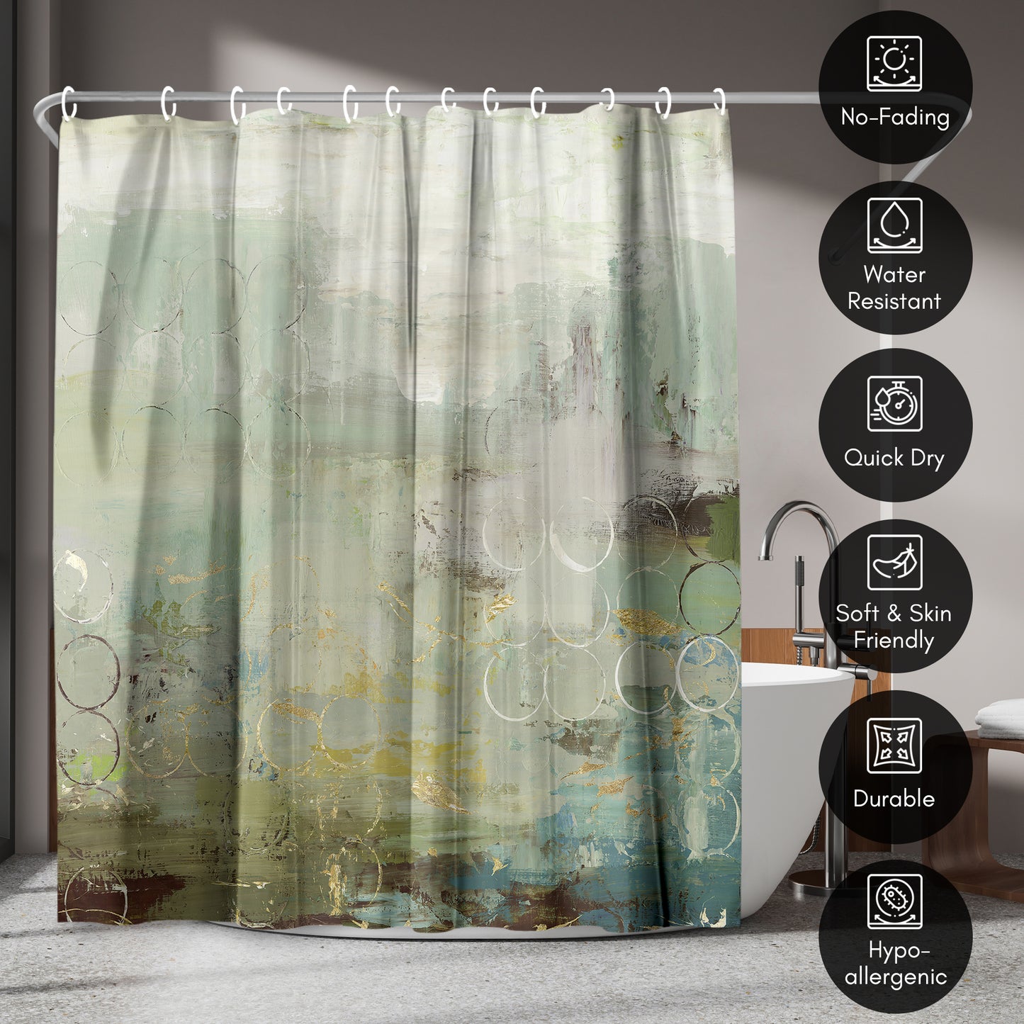 Americanflat 71x74 Liability Shower Curtain - 100% Polyester Shower Curtain