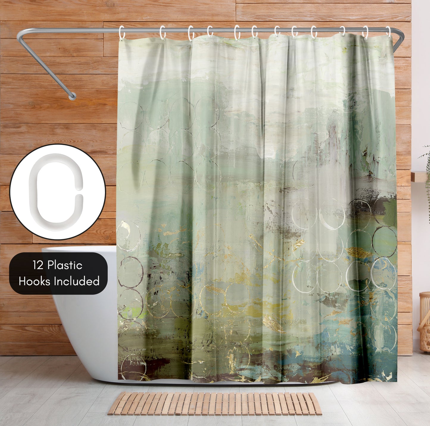 Americanflat 71x74 Liability Shower Curtain - 100% Polyester Shower Curtain