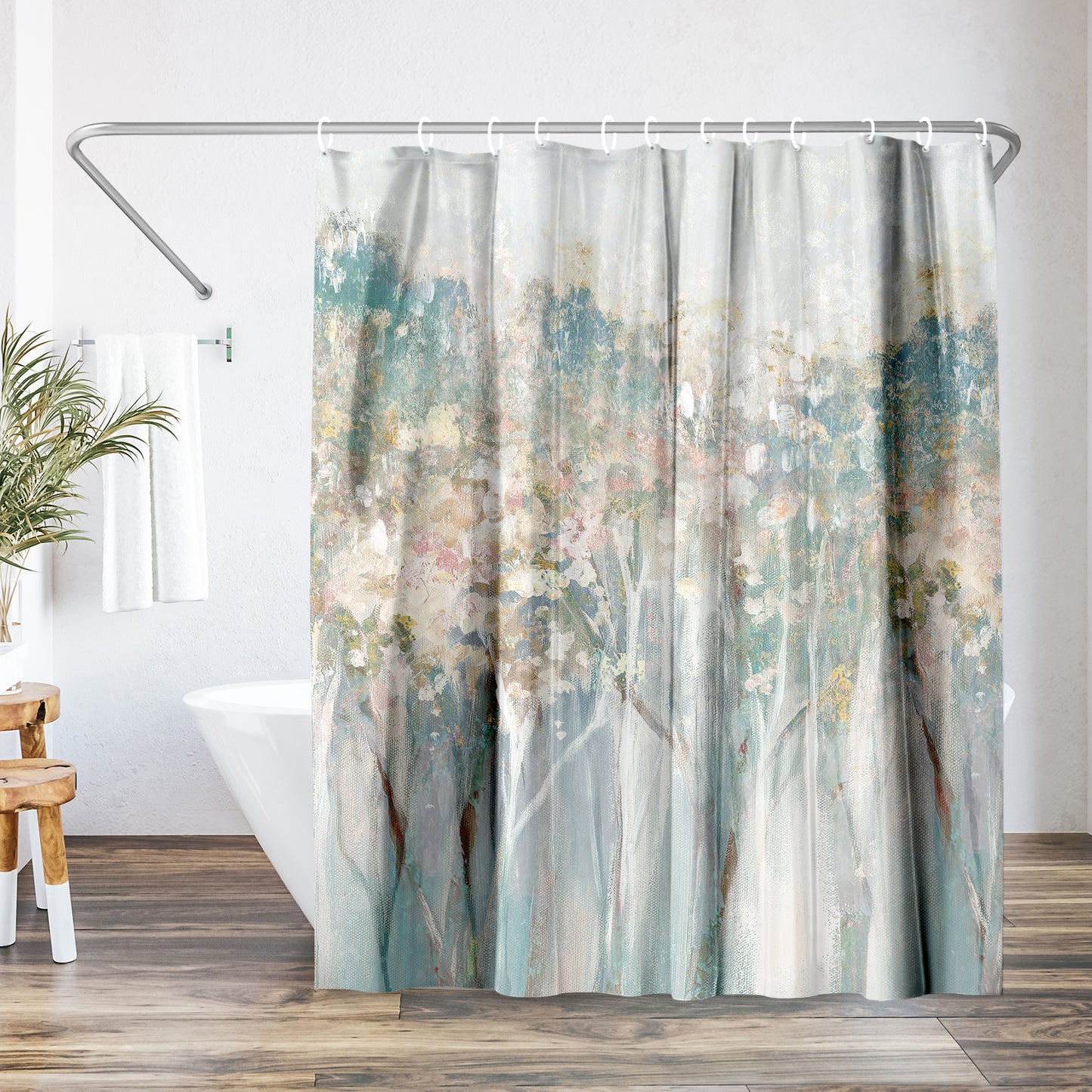 Americanflat 71x74 Shower Curtain - Colorful Abstract Design - Dewy Iii by PI Creative Art