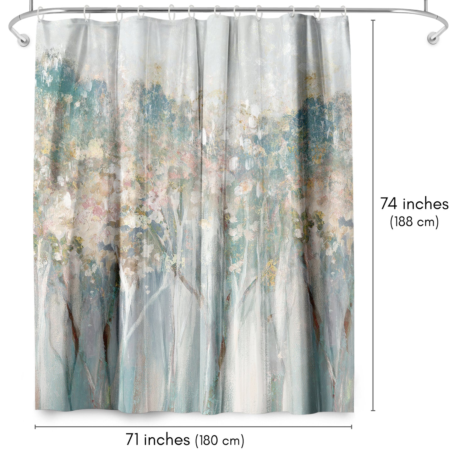 Americanflat 71x74 Shower Curtain - Colorful Abstract Design - Dewy Iii by PI Creative Art