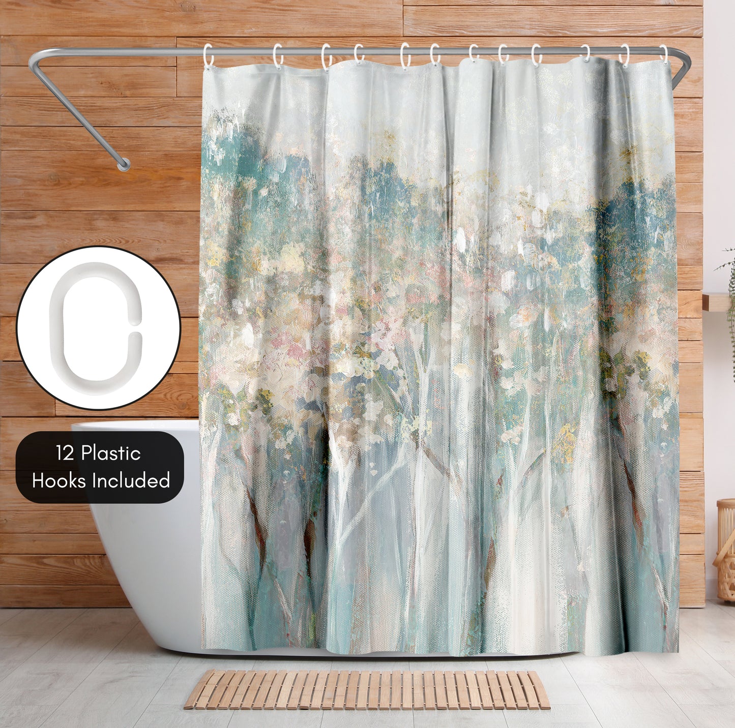 Americanflat 71x74 Shower Curtain - Colorful Abstract Design - Dewy Iii by PI Creative Art