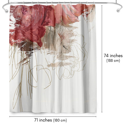 Americanflat 71x74 Crimson Lust Shower Curtain - 100% Polyester Shower Curtain