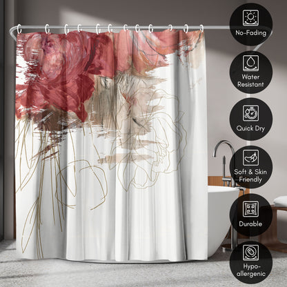 Americanflat 71x74 Crimson Lust Shower Curtain - 100% Polyester Shower Curtain
