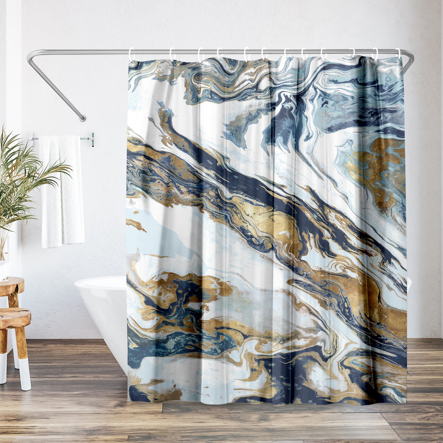 Americanflat 71x74 Shower Curtain - Abstract Shower Curtain - Space Giant by PI Creative Art