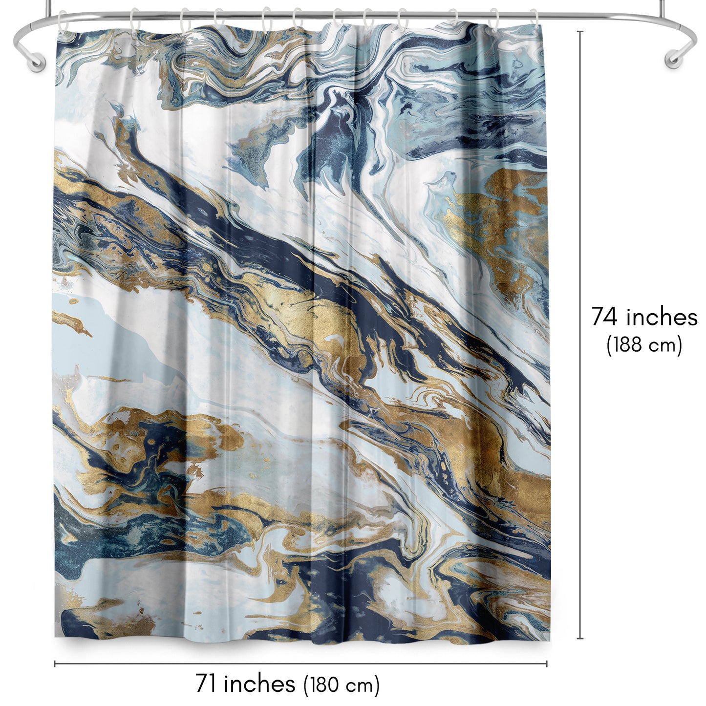 Americanflat 71x74 Shower Curtain - Abstract Shower Curtain - Space Giant by PI Creative Art