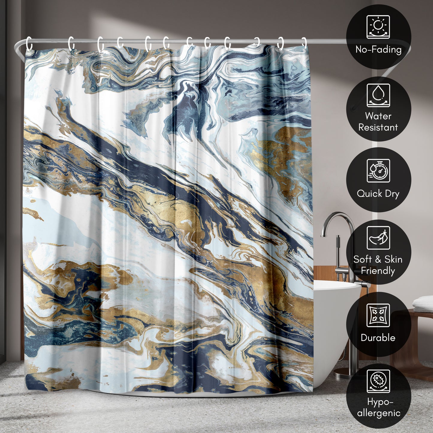 Americanflat 71x74 Shower Curtain - Abstract Shower Curtain - Space Giant by PI Creative Art