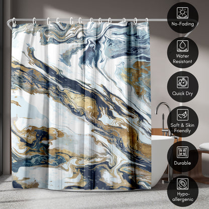 Americanflat 71x74 Shower Curtain - Abstract Shower Curtain - Space Giant by PI Creative Art
