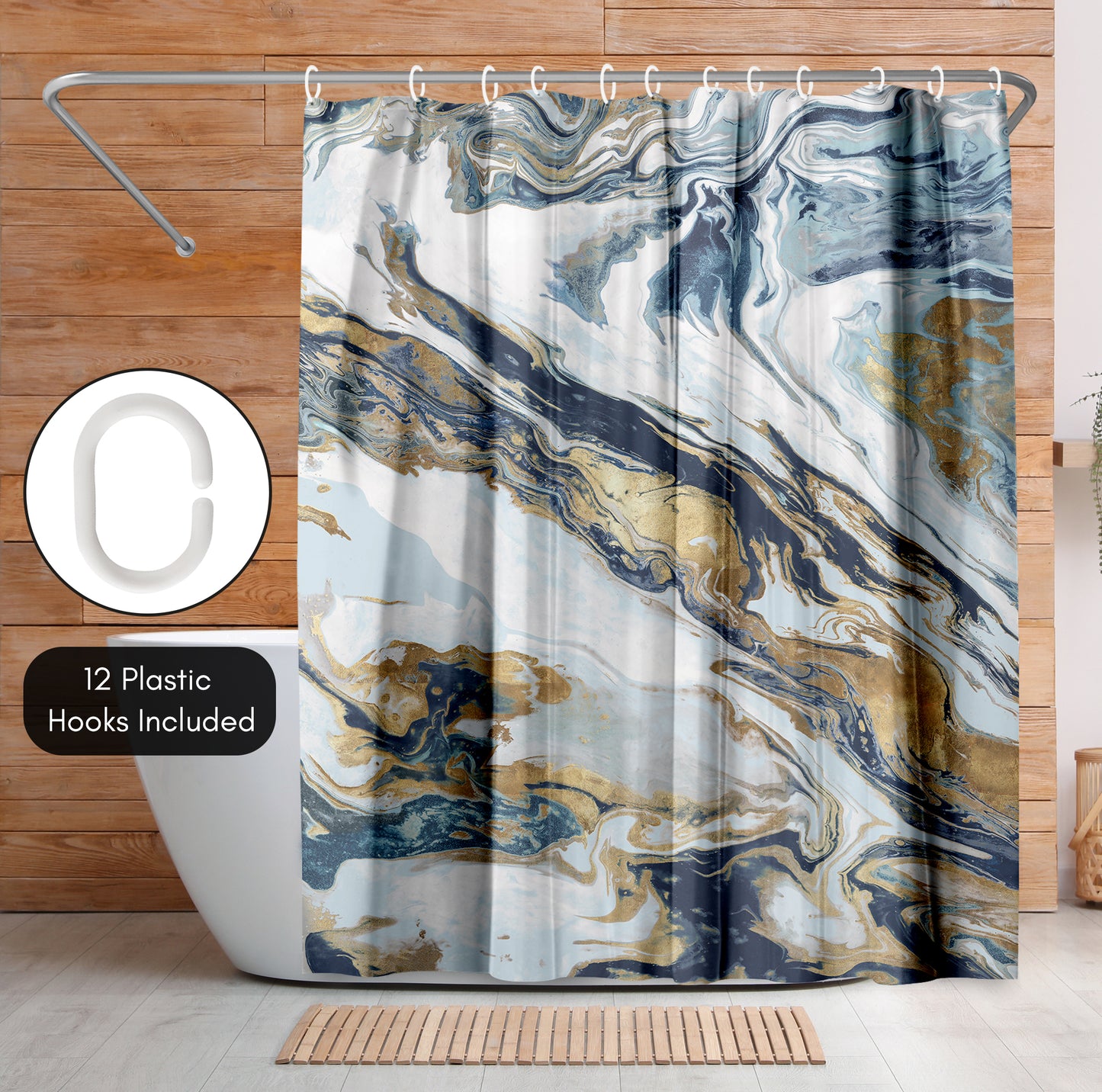 Americanflat 71x74 Shower Curtain - Abstract Shower Curtain - Space Giant by PI Creative Art