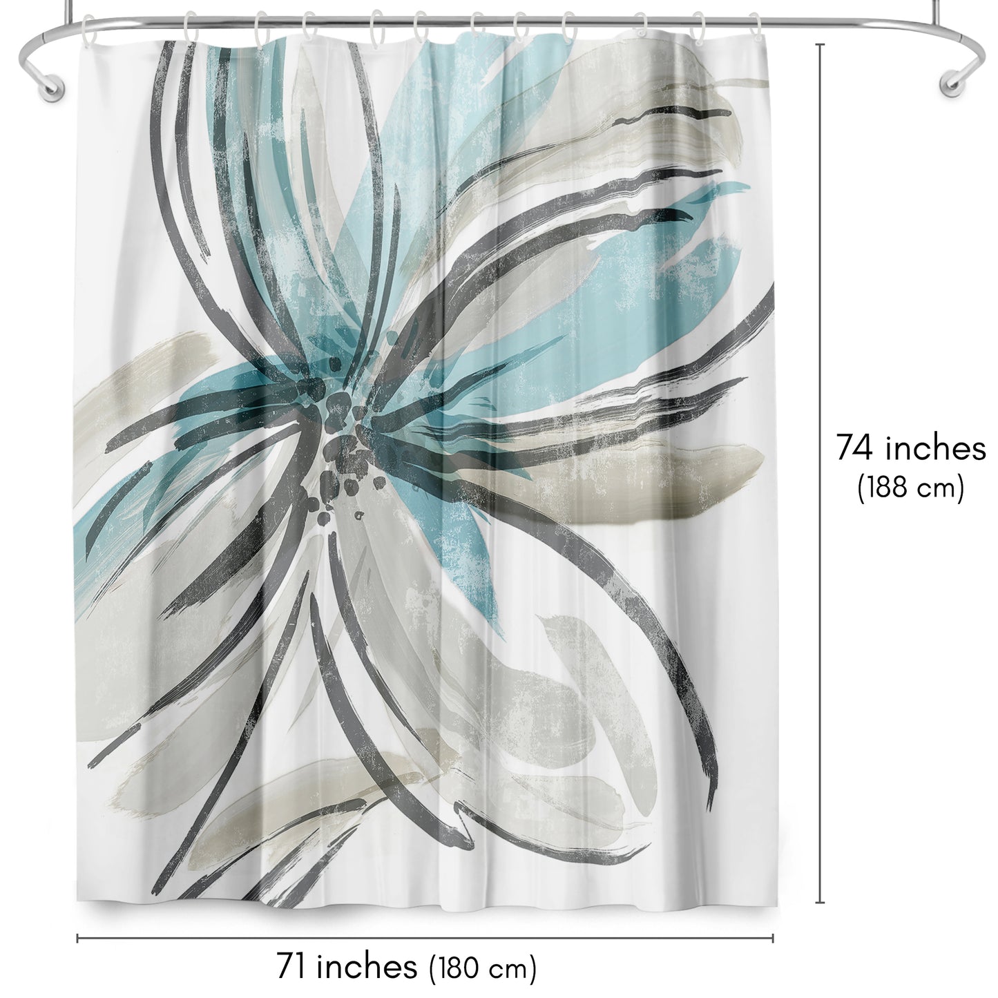 Americanflat 71x74 May Poem Shower Curtain - 100% Polyester Shower Curtain