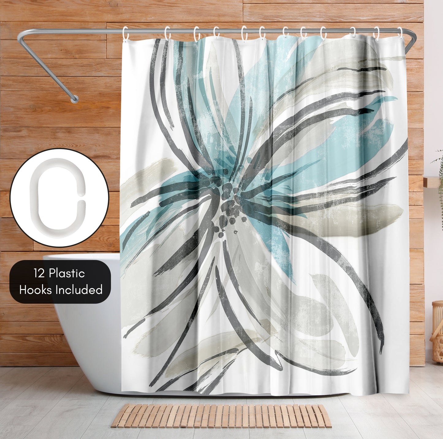 Americanflat 71x74 May Poem Shower Curtain - 100% Polyester Shower Curtain