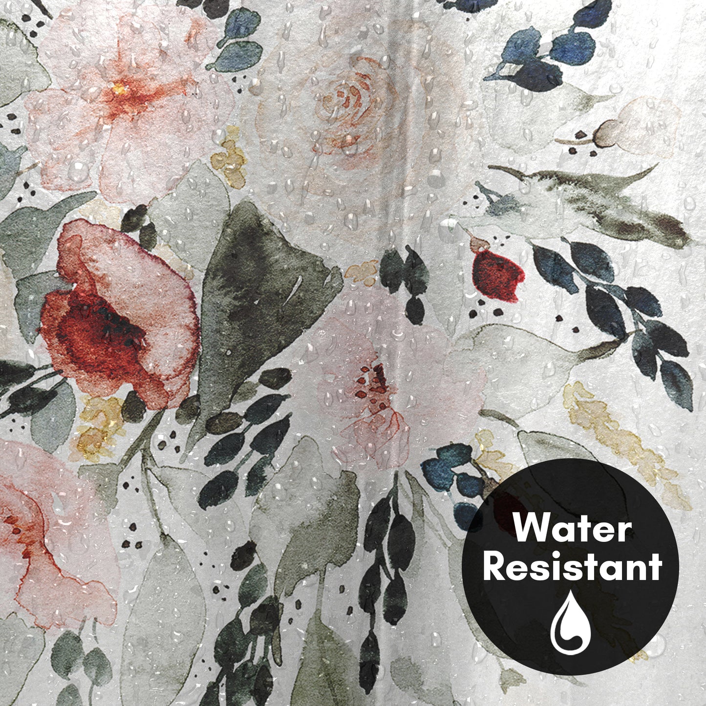 Americanflat 71x74 Loose Bouquet Shower Curtain - 100% Polyester Shower Curtain