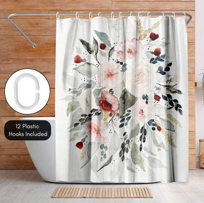 Americanflat 71x74 Loose Bouquet Shower Curtain - 100% Polyester Shower Curtain