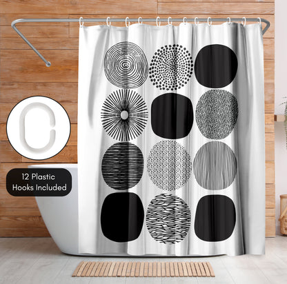 Americanflat 71x74 Shower Curtain - Abstract Shower Curtain - Pattern Circles Lisa Nohren