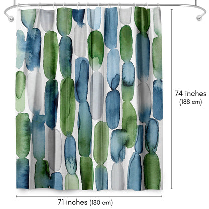 Americanflat 71x74 Shower Curtain - Purple Abstract Design - Watercolor Strokes by Lisa Nohren