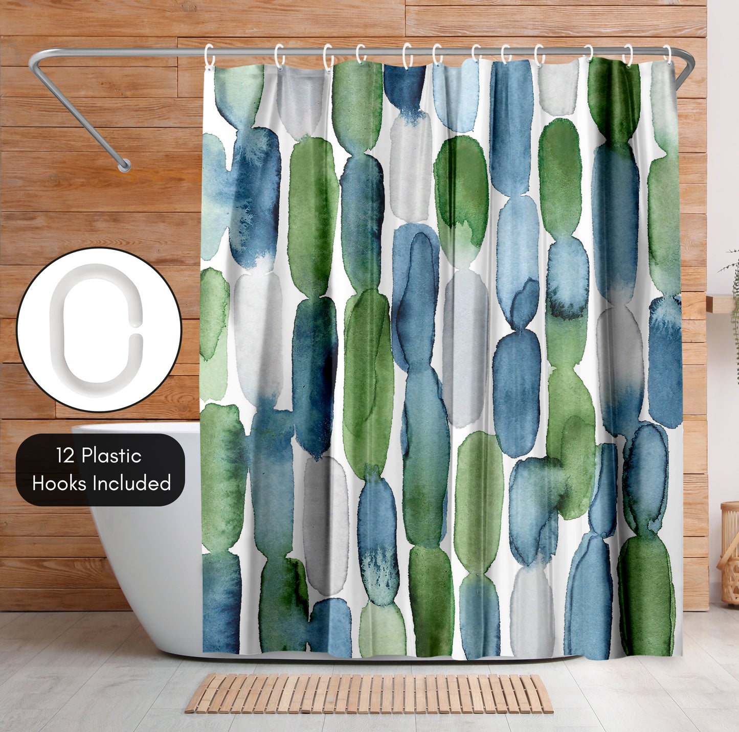 Americanflat 71x74 Shower Curtain - Purple Abstract Design - Watercolor Strokes by Lisa Nohren