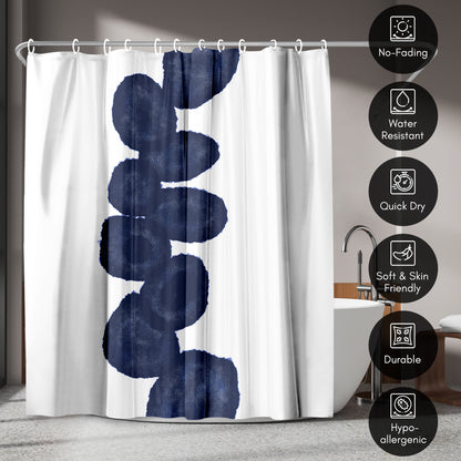 Americanflat 71x74 Shower Curtain - Blue Abstract Design - Indigo Vine by Chaos & Wonder Design