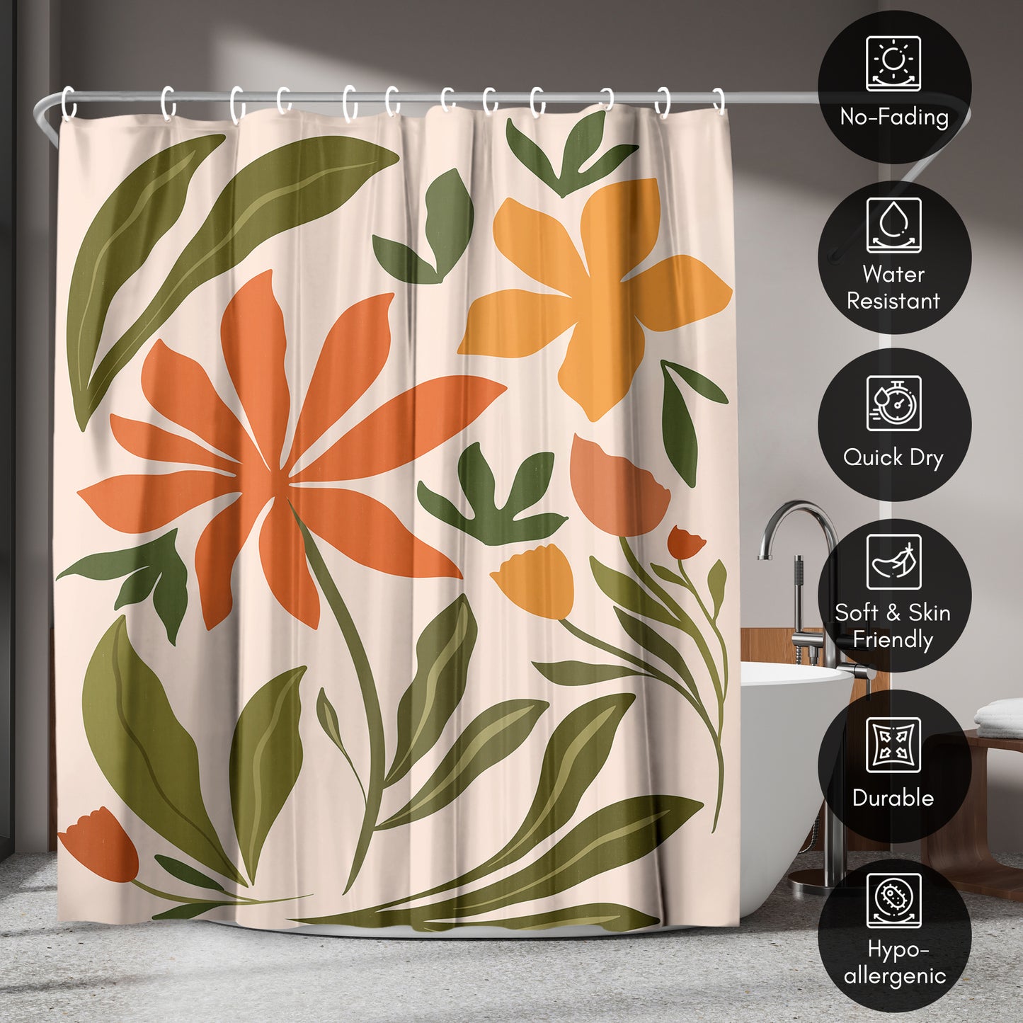 Americanflat 71x74 A Warm Day Shower Curtain - 100% Polyester Shower Curtain