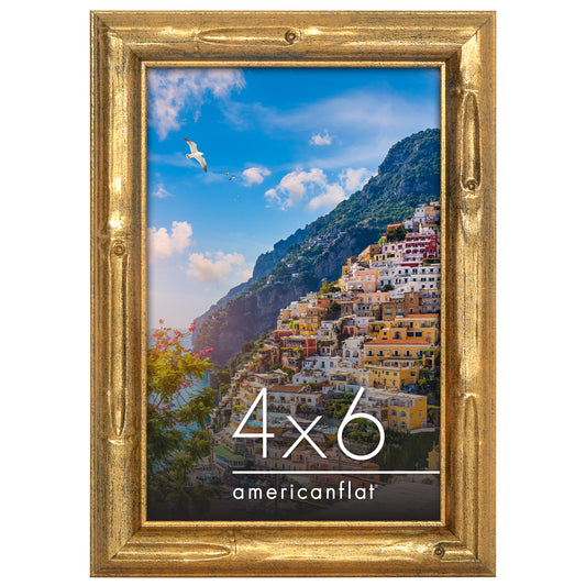 Americanflat Picture Frame | Faux Bamboo Molding | Shatter-Resistant Glass