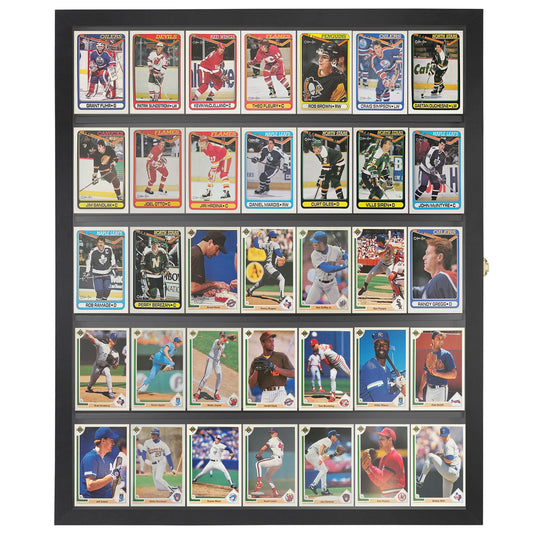 35-Piece 23x31 Baseball Card Display Case with Lock | Black